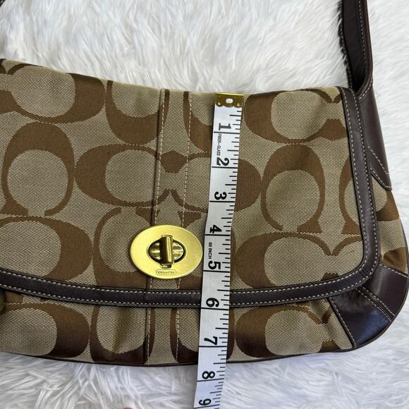 Vintage COACH y2k Brown Signature Canvas Jacquard Ergo Shoulder Bag - Picture 11 of 12